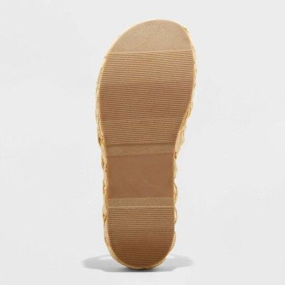 Women's Casey Flatform Slide Sandals - A New Day Beige 8 - Picture 3 of 5